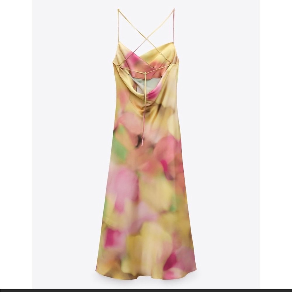 NWT Zara Silk Tie Dye Dress